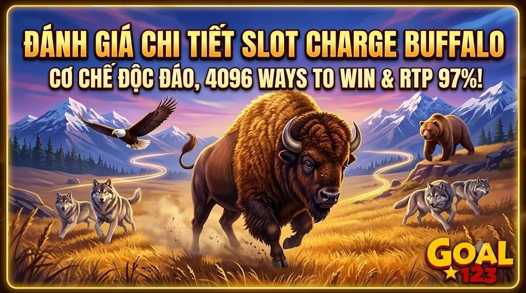 Đánh Giá Slot Charge Buffalo (TaDa Gaming) | RTP 97%, Cơ Chế Độc Đáo Tại Goal123